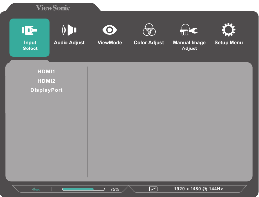 ViewSonic - XG2405 - Configuración de los ajustes: paso 1 Configuración de los ajustes: paso 1
