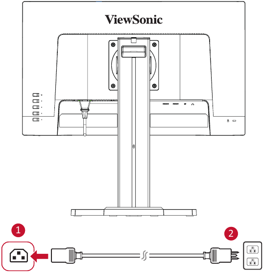 ViewSonic - XG2405 - Realización de conexiones: conexión a la alimentación Realización de conexiones: conexión a la alimentación