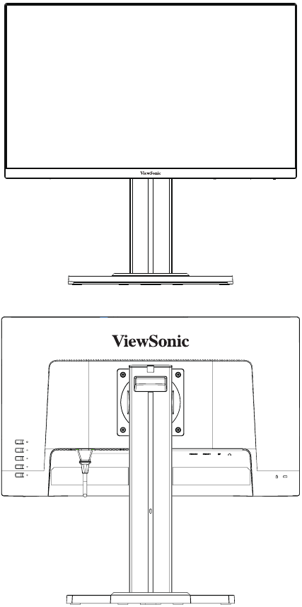 ViewSonic - XG2405 - Descripción general del producto: vista frontal y posterior Descripción general del producto: vista frontal y posterior