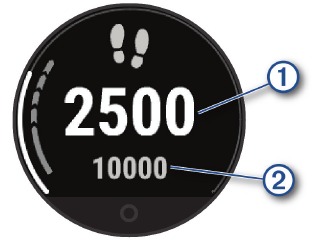 Garmin - LILY - Objetivo de pasos Objetivo de pasos