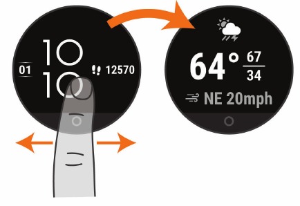 Garmin - LILY - Viewing Widgets and Menus - Step 3 Visualización de menús y widgets: paso 3