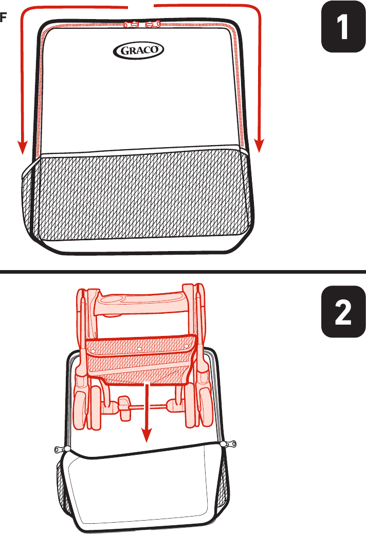 Graco - GoMax - Uso - Bolsa de transporte - Paso 1 Uso - Bolsa de transporte - Paso 1
