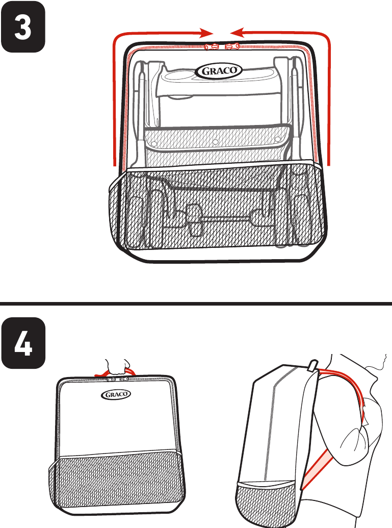 Graco - GoMax - Uso - Bolsa de transporte - Paso 2 Uso - Bolsa de transporte - Paso 2
