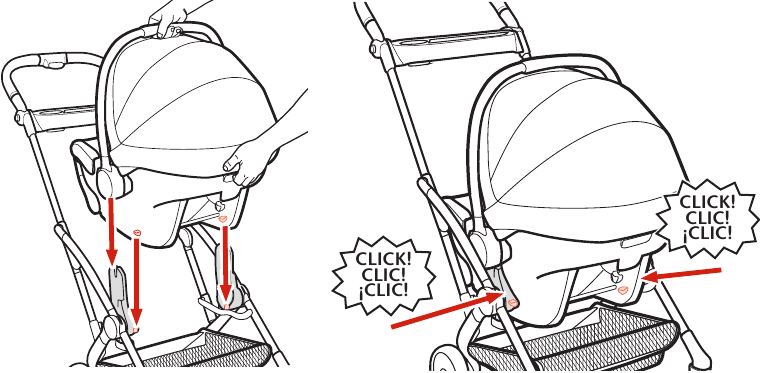 Graco - GoMax - Uso - Para acoplar la silla de coche para bebés Graco® - Paso 2 Uso - Para acoplar la silla de coche para bebés Graco® - Paso 2