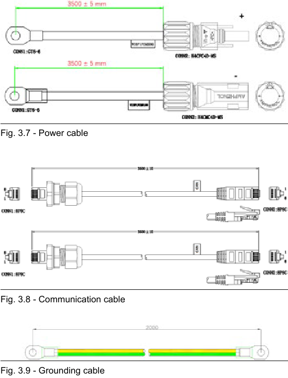 Pylontech - Force-H2 V2 - Conexión de cables - Paso 2 - Cables Conexión de cables - Paso 2 - Cables