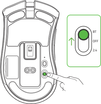 Razer - DEATHADDER V2 PRO - A TRAVÉS DEL MODO BLUETOOTH - Paso 1 A TRAVÉS DEL MODO BLUETOOTH - Paso 1