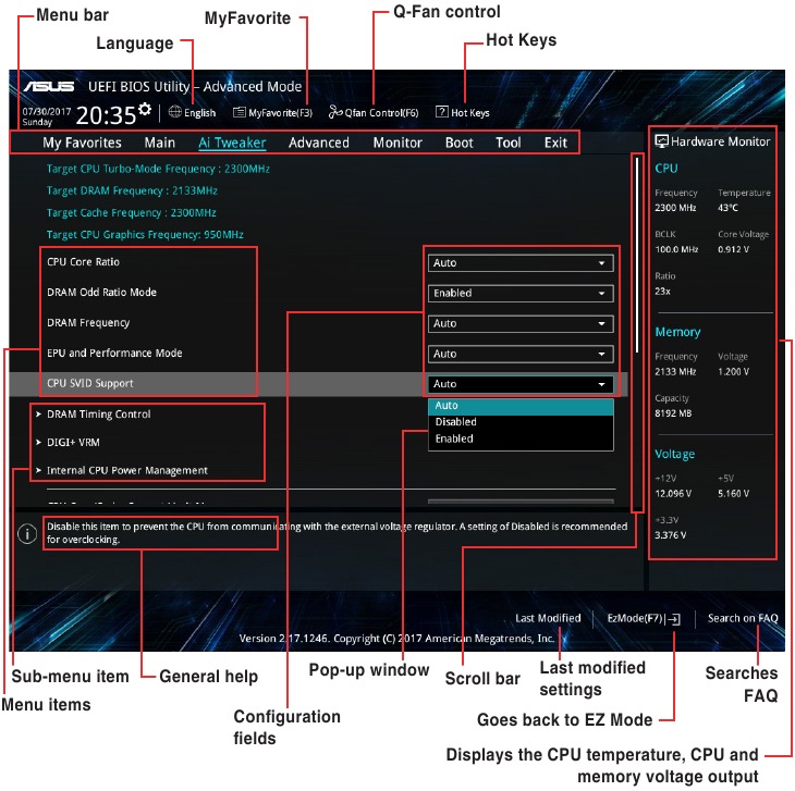 Asus - B250 MINING EXPERT - Información de la BIOS - Modo avanzado Información de la BIOS: modo avanzado