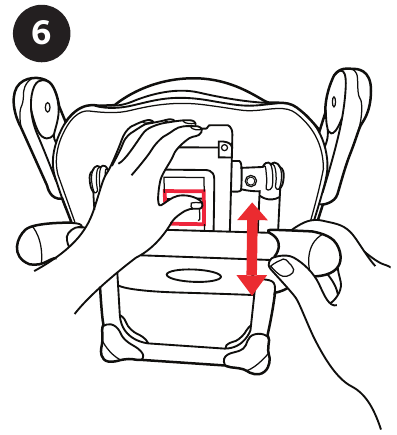 Chicco - Pocket Snack - Cómo ajustar la altura del asiento elevador - Paso 2 Cómo ajustar la altura del asiento elevador - Paso 2