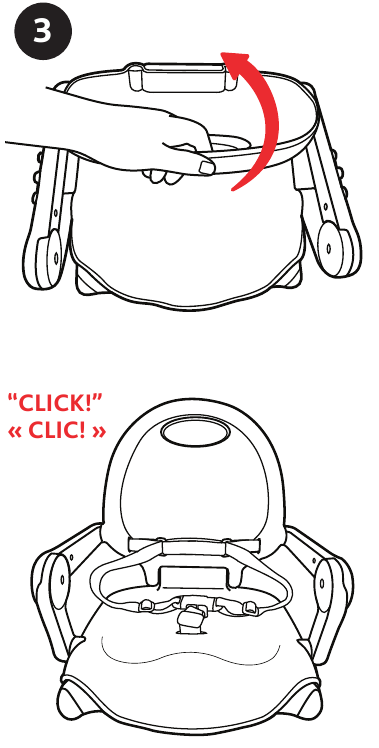 Chicco - Pocket Snack - Cómo utilizar el asiento elevador - Paso 3 Cómo utilizar el asiento elevador - Paso 3