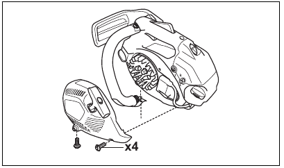 Husqvarna - T435 - Para sustituir una cuerda de arranque rota o desgastada - Paso 1 Para sustituir una cuerda de arranque rota o desgastada - Paso 1