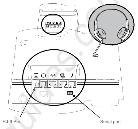 Polycom - VVX 310 - Conectar unos auriculares Conectar unos auriculares