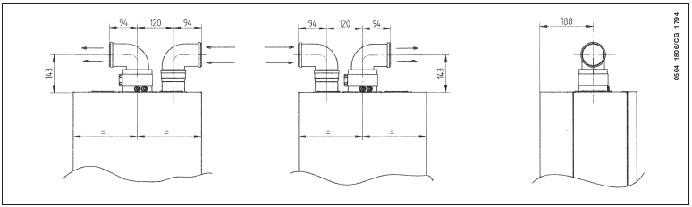 Baxi - Luna3 - DIMENSIONES TOTALES DEL CONDUCTO DE HUMOS SEPARADO DIMENSIONES TOTALES DEL CONDUCTO DE HUMOS SEPARADO