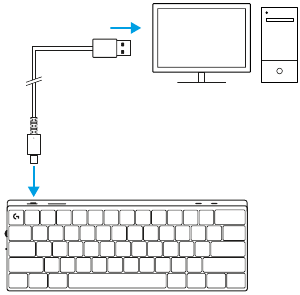 Logitech G - PRO X 60 - Carga del teclado - Paso 1 Carga del teclado: paso 1