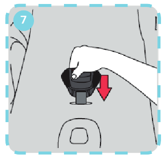 Lionelo - Bastiaan - Para desmontar los cinturones de 5 puntos de la silla de seguridad - Paso 3 Para desmontar los cinturones de 5 puntos de la silla de seguridad - Paso 3