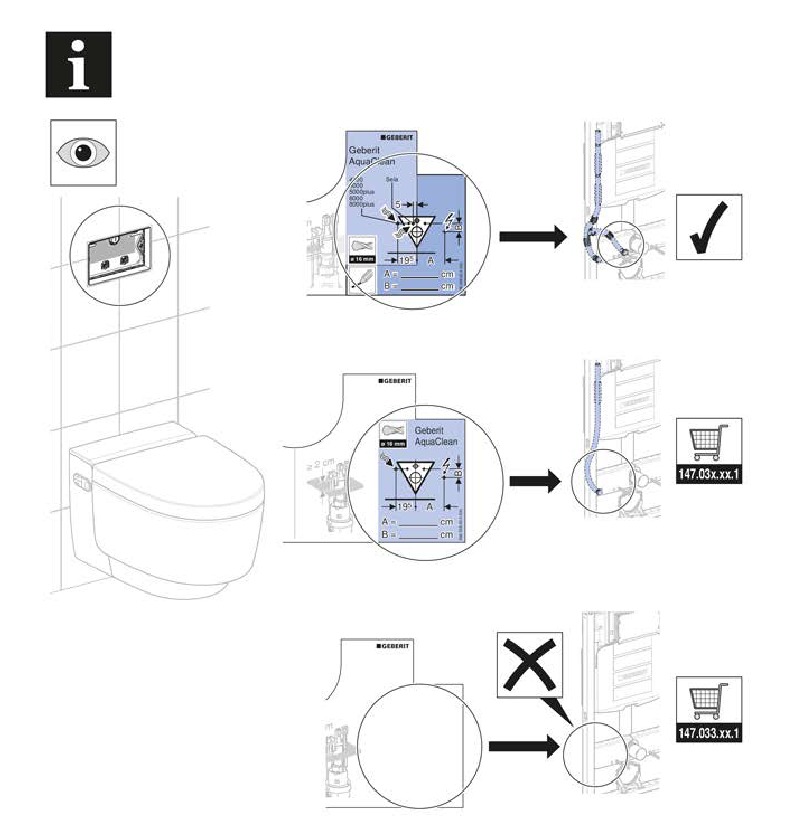 Geberit - AQUACLEAN MERA - Configuración - Paso 1 Configuración - Paso 1