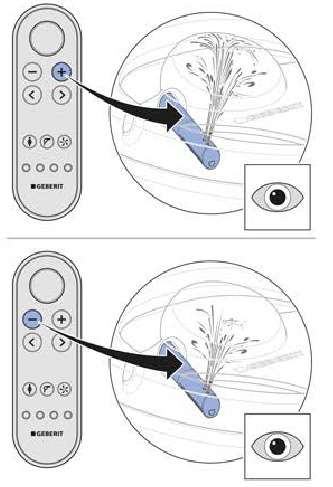 Geberit - AQUACLEAN MERA - Comprobación del mando a distancia - Paso 3 Comprobación del mando a distancia - Paso 3