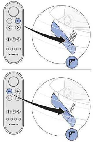 Geberit - AQUACLEAN MERA - Comprobación del mando a distancia - Paso 8 Comprobación del mando a distancia - Paso 8