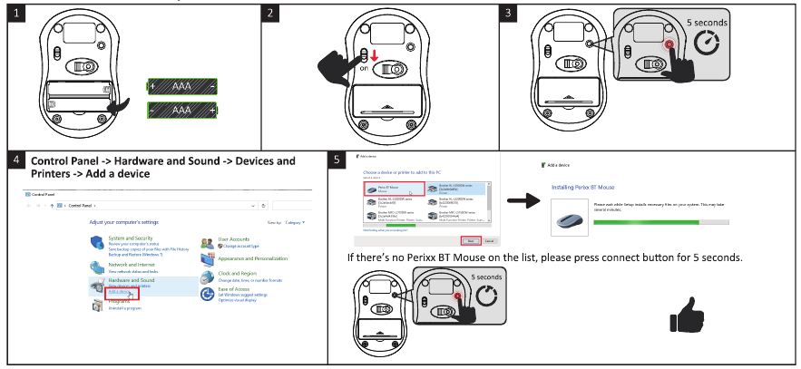 perixx - PERIMICE-802 - Windows Bluetooth Option 2 Windows Bluetooth Option 2