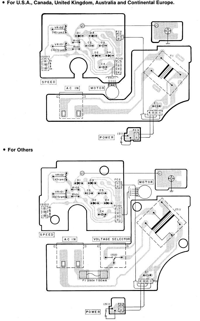 Technics - SL-BD20 - DIAGRAMA DE CONEXIÓN DE LA PLACA DE CIRCUITO Y EL CABLEADO DIAGRAMA DE CONEXIÓN DE LA PLACA DE CIRCUITO Y EL CABLEADO