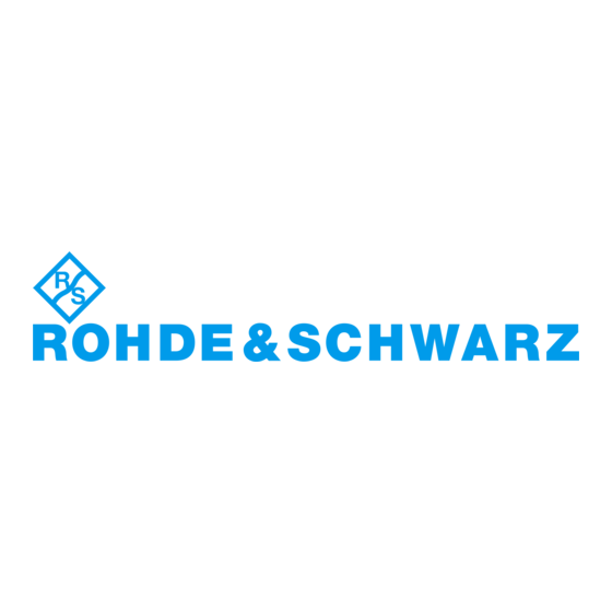 Rohde & Schwarz FSW Guía Rápida De Inicio