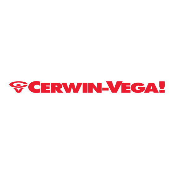 Cerwin-Vega CVX Serie Guia De Inicio Rapido