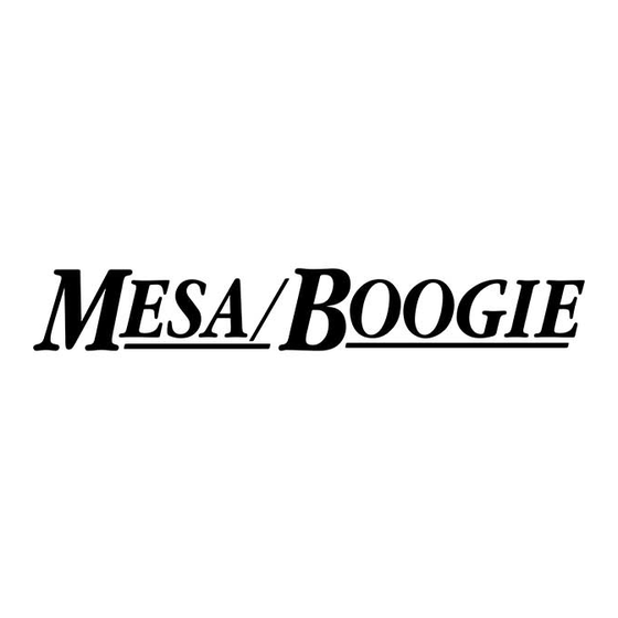 Mesa/Boogie UNIVERSAL BASS AMP Guia De Inicio Rapido