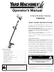 MTD Yard Machines Y26CO Manual Del Operador