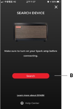 Conexi&oacute;n del Amplificador Spark a su Tel&eacute;fono Inteligente Paso 2