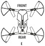 Parte delantera y trasera del dron