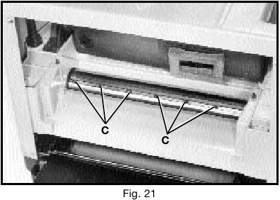 AJUSTE DE LAS CUCHILLAS Fig. 21