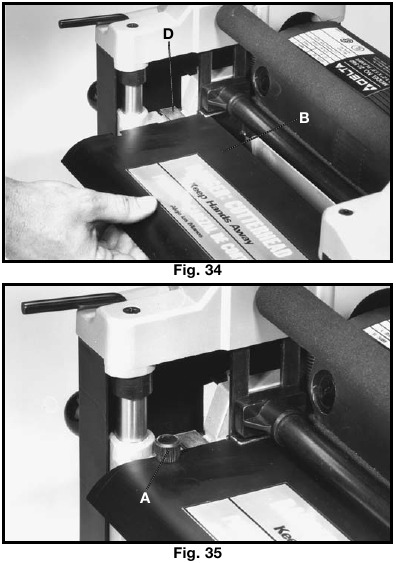 SUSTITUCI&Oacute;N DE LAS CUCHILLAS Fig. 34 - Fig. 35