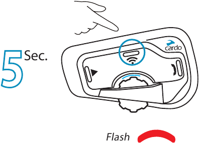 Configurar intercomunicador Cardo A&ntilde;adir 3.er motorista Paso 1
