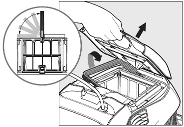 Limpieza despu&eacute;s del uso: extracci&oacute;n y limpieza de la cesta de filtro doble Paso 2