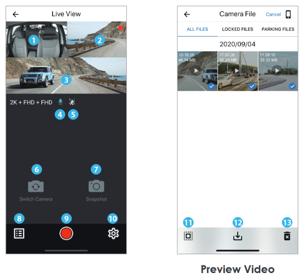 Revisar y controlar en el tel&eacute;fono inteligente - Vista general del dise&ntilde;o de la APP 2