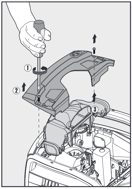 CUIDADO Y MANTENIMIENTO - Limpieza del impulsor Paso 1