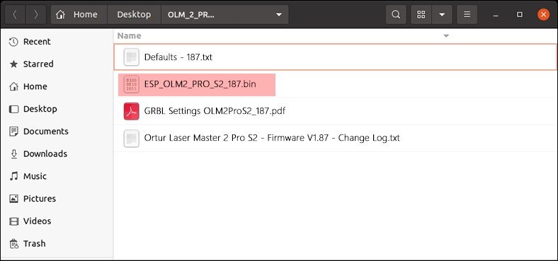 Linux Recuperar archivos de firmware Paso 2