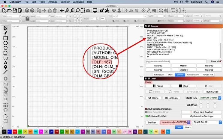 MacOs LightBurn Paso 1