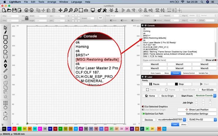 MacOs LightBurn Paso 3