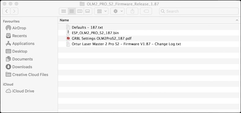 MacOs Recuperar archivos de firmware Paso 2