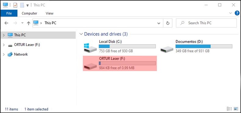 Windows Activar el Modo de Firmware en tu Ortur Paso 2