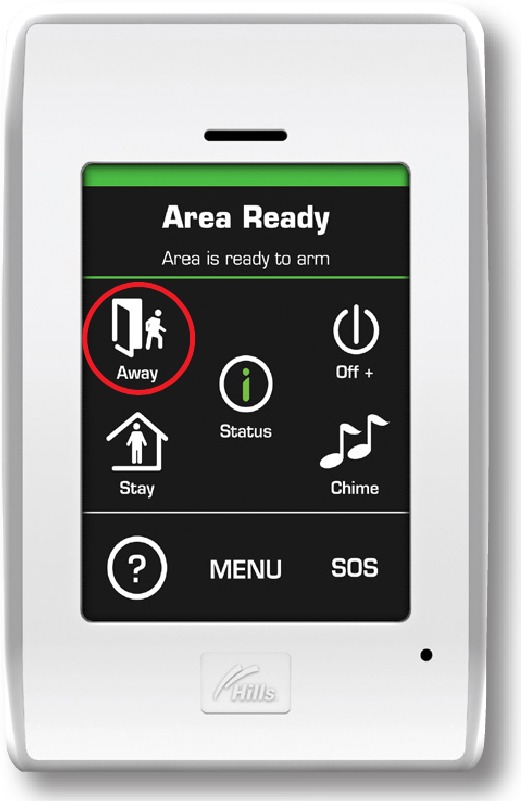Armado del sistema de seguridad en modo Ausente