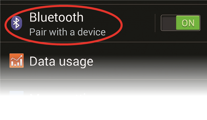Pulsa 'Bluetooth - Pair with a device' (Bluetooth - Emparejar con un dispositivo)
