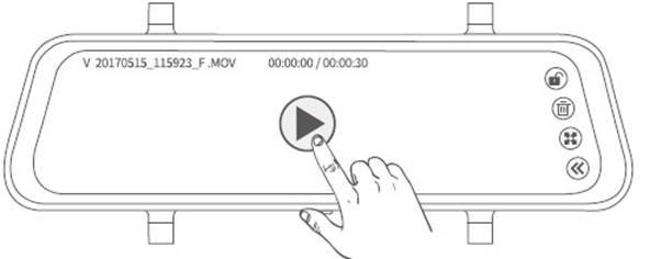 Comprobar los videos bloqueados grabados por la c&aacute;mara delantera/trasera Paso 3