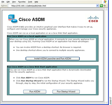 Inicio de ASDM