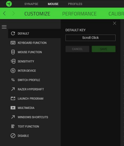 CONFIGURACI&Oacute;N - Pesta&ntilde;a Rat&oacute;n - Subpesta&ntilde;a Personalizar