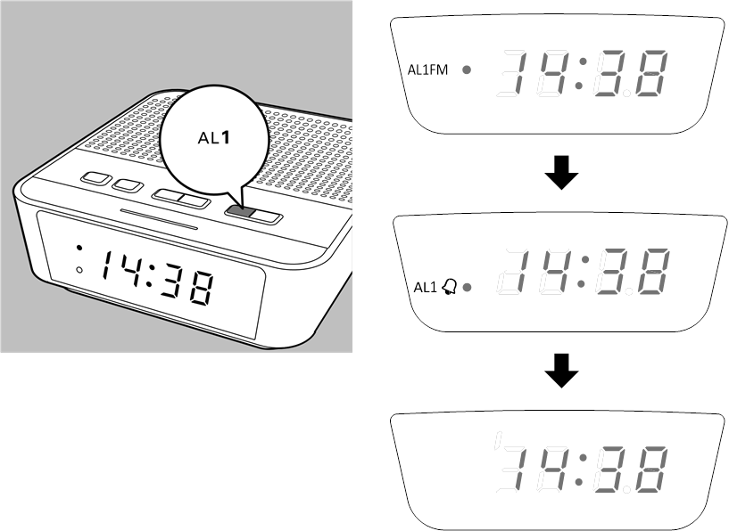 Activar/desactivar el temporizador de alarma - Paso 5