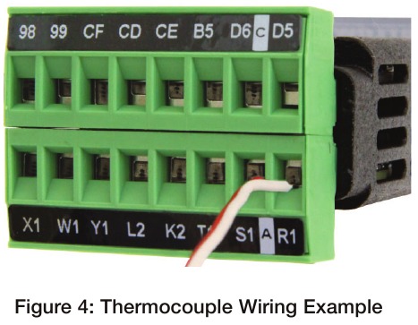 Ejemplo de cableado de termopar