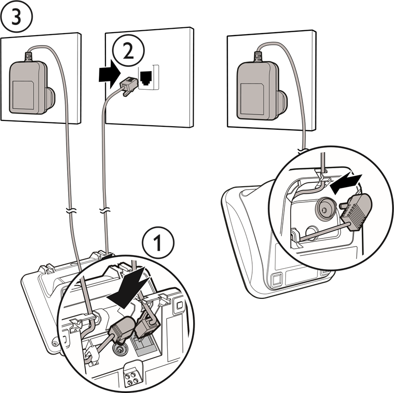 Conectar la base/cargador - Diagrama