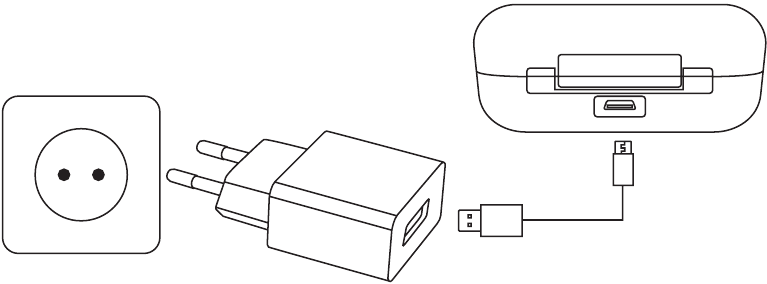 Carga de los auriculares y del estuche de carga
