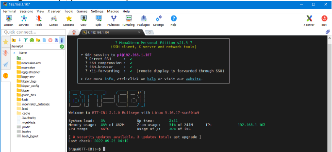Conexi&oacute;n SSH al dispositivo con CB1 instalado - Paso 3